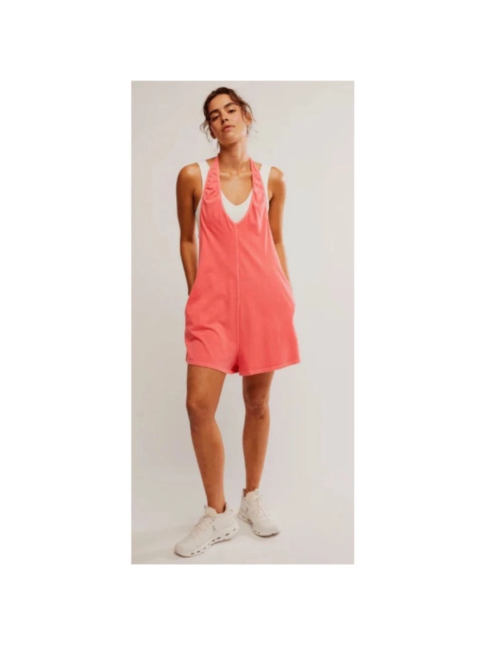 Free People Coral Sleeveless Romper